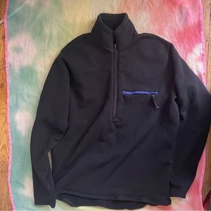 Vintage 1995 Patagonia Activist Black Half-Zip Base Layer Fleece Lined Sweater
